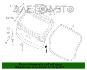 Bara de protecție a ușii portbagajului stânga Hyundai Santa FE Sport 13-18