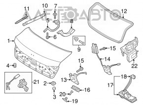 Bara de capota stanga pentru Hyundai Elantra AD 17-20, noua, originala OEM.