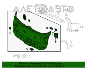 Capacul portbagajului inferior al usii Kia Sorento 14-15 rest beige, uzat.