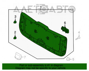 Capacul portbagajului Kia Soul 14-19 negru.