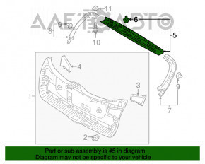 Capacul portbagajului superior al usii Kia Niro 17-22, negru.