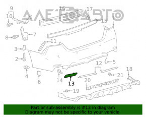 Отражатель заднего бампера правый Toyota Camry v70 18-24