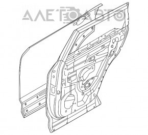 Ușă asamblată spate stânga Nissan Rogue 21-23 S, SV