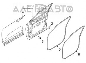 Уплотнитель дверного проема передний левый Kia Sorento 16-20