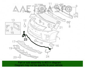 Montarea bumperului frontal Toyota Prius 30 12-15 restilizat, fără senzori de parcare și faruri de ceață