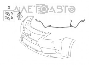 Bara față a mașinii Lexus ES300h ES350 13-15, pentru modelele pre-restilizare, cu senzori de parcare.