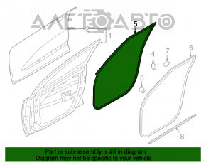 Уплотнитель двери передней правой Kia Niro 17-22
