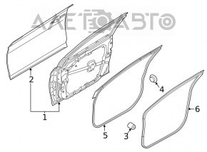 Уплотнитель двери передней правой Hyundai Sonata 20-