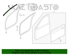 Уплотнитель двери передней правой Hyundai Santa FE Sport 13-18 верхний