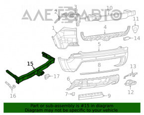 Amplificatorul de bara spate pentru Jeep Cherokee KL 14-21 din oțel. pentru carlig de remorcare