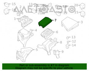 Capacul cutiei de sigurante sub capota din dreapta pentru Subaru Outback 20-