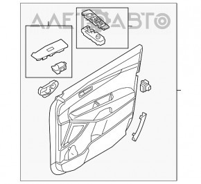 Обшивка двери карточка передняя левая Kia Sorento 16-18 дорест черн sport