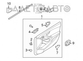 Capacul ușii, cartela frontală stânga Hyundai Elantra UD 11-13, aspect dorit.