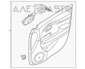 Обшивка двери карточка передняя левая Kia Niro 17-22 черная, Harman Kardon, под память сидений