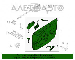 Capacul ușii, cartela din față dreapta Hyundai Sonata 15-19 bej.