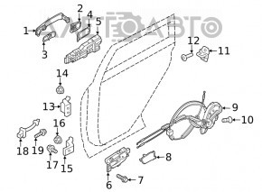 Balama inferioara usi spate dreapta Nissan Sentra 20 - nou original OEM