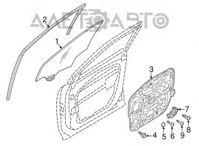 Стекло двери передней правой Hyundai Santa FE Sport 13-18 царапины