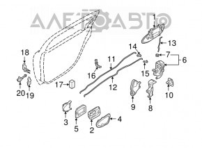 Петля двери верхняя передняя левая Nissan Sentra 13-19