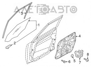 Geam portiera dreapta fata Kia Niro 17-22 nou original OEM