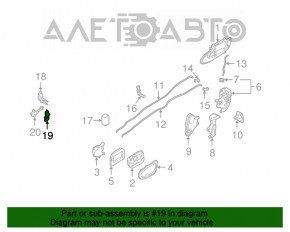 Buclele ușii din spate stânga jos Nissan Murano z51 09-14