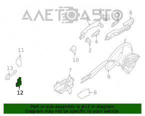 Buclea ușii inferioare din spate stânga Nissan Rogue 21-23