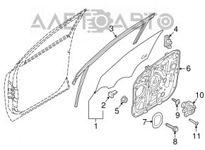 Geam electric cu motor, fata stanga, Kia Sorento 16-20, suportul este rupt