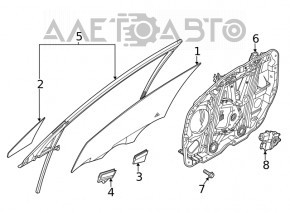 Geam electric cu motor fata dreapta Hyundai Sonata 20-