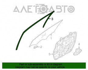 Уплотнитель стекла передний правый Hyundai Azera 12-17