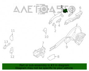 Manerul exterior al ușii din spate stânga pentru Nissan Rogue 21-23 construit în SUA.