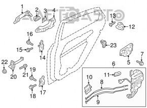 Mâner extern ușă stânga spate Kia Optima 11-15 nou original OEM