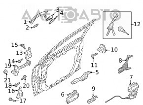 Manerul exterior de blocare a ușii, stânga față, Hyundai Sonata 20-