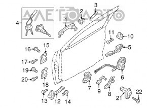 Capacul manerului exterior stânga față Hyundai Elantra UD 11-16 nou OEM original