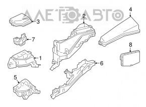 Capacul cutiei de siguranțe sub capotă Toyota Camry v55 15-17 2.5 SUA dreapta