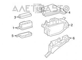 Capacul cutiei de siguranțe sub capotă Toyota Highlander 14-16 3.5 complet asamblat din 2 piese