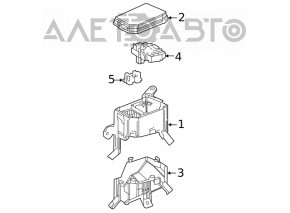 Capacul superior al cutiei de siguranțe sub capotă din dreapta Toyota Highlander 20-22