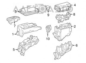 Capacul cutiei de siguranțe sub capotă Toyota Rav4 16-18 hibrid