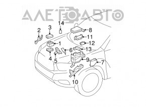 Capacul cutiei de siguranțe sub capotă Toyota Highlander 08-10 hibrid