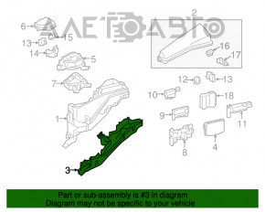 Corpul blocului de siguranțe sub capotă Toyota Avalon 13-18 hibrid.