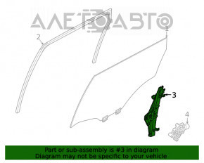 Стеклоподъемник механизм задний левый Nissan Rogue 21-23 US built