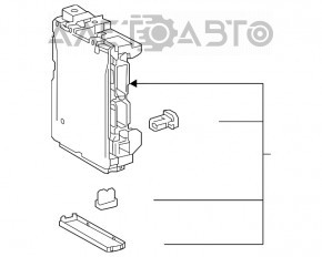 Modulul de control al rețelei multiplex Toyota Camry v70 18- are carcasa crăpată.