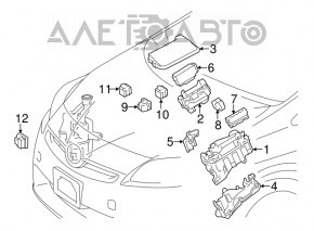 Блок предохранителей подкапотный Toyota Prius 30 10-15 без крышки