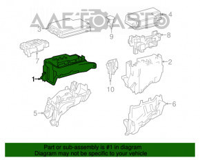 Corpul blocului de siguranțe sub capotă, dreapta, pentru Lexus NX200t NX300 NX300h 15-21, nou, original OEM.