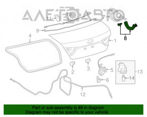 Накладка петли крышки багажника левая Toyota Camry v55 15-17 usa, царапина