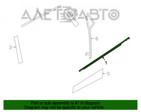 Moldură ușă-sticlă spate centrală dreapta Nissan Rogue Sport 17-19