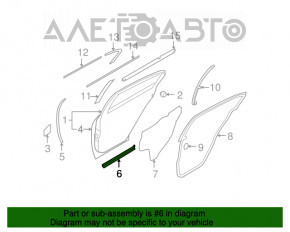 Уплотнитель двери задней правой Infiniti G25 G35 G37 4d 07-13 нижний