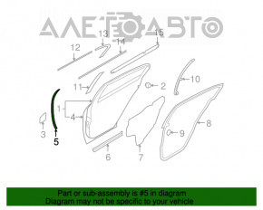 Уплотнитель двери задней правой Infiniti G25 G35 G37 4d 07-13 передний