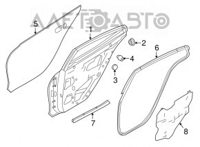 Уплотнитель двери задней правой Nissan Maxima A36 16- нижний