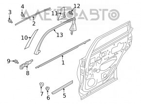 Suport pentru ornamente usi jos spate dreapta Infiniti QX50 19 - nou original OEM