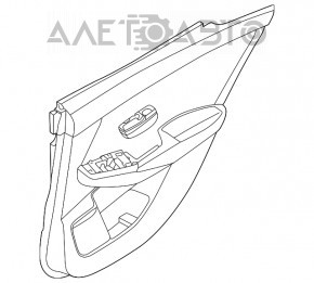 Обшивка двери карточка задняя правая Nissan Sentra 20- кожа черная