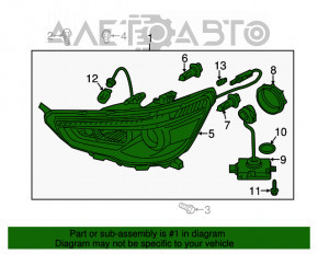 Far stânga față Mitsubishi Outlander Sport ASX 10-19 cu xenon, complet